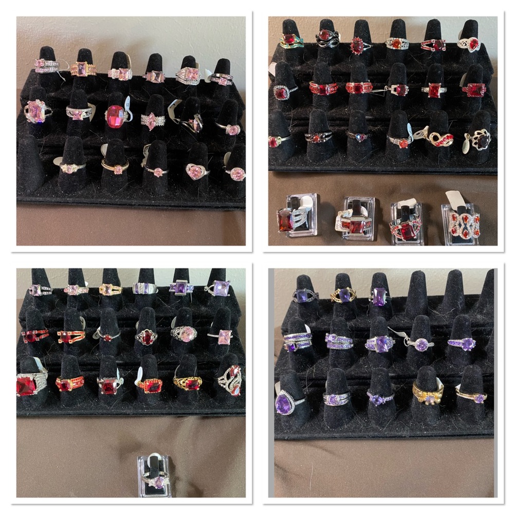 Red / Pink / Purple Rings Sizes 7-8